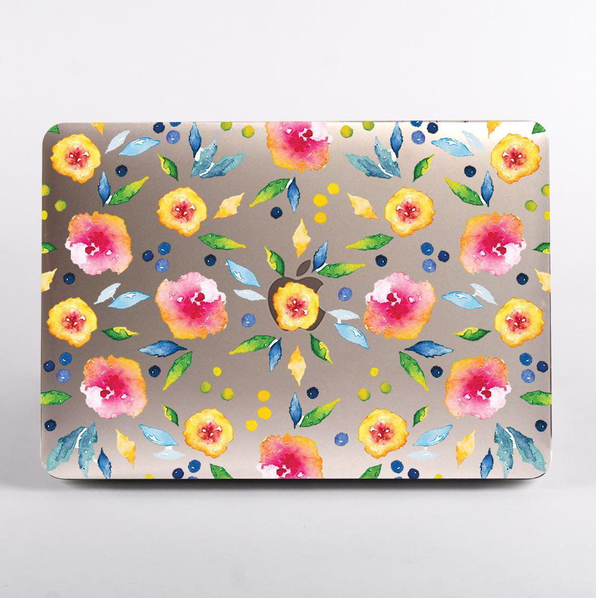 MacBook with a autumn floral clear case