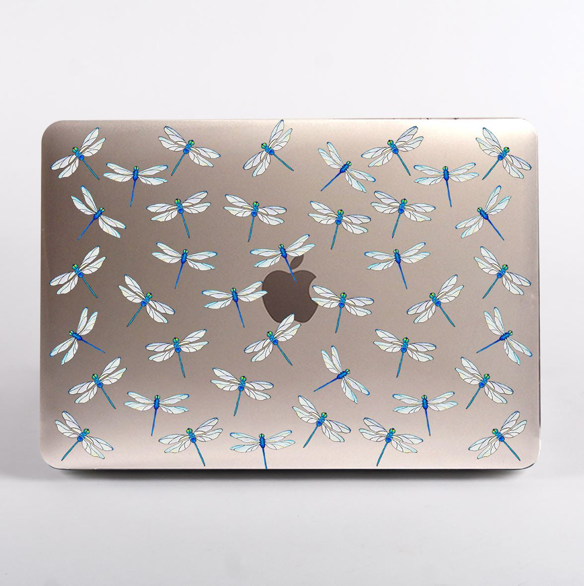 Macbook with dragonfly pattern clear case