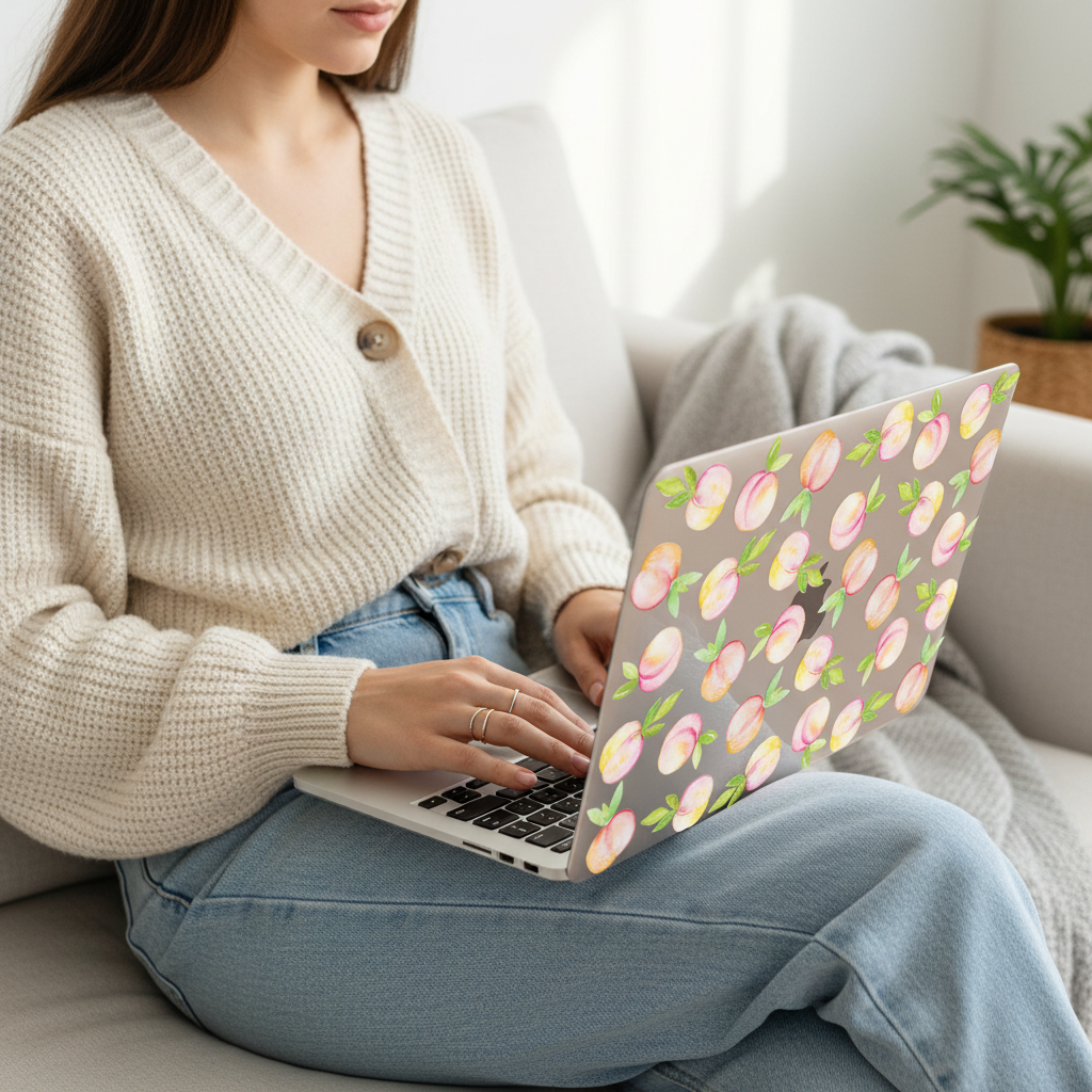 Clear Peaches MacBook Case