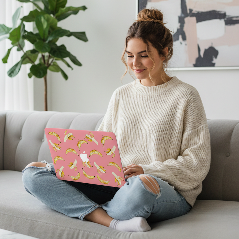 Pink Banana MacBook Case