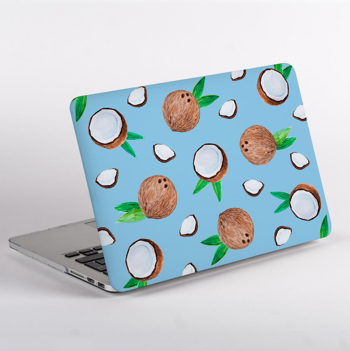 Coconut pattern blue MacBook Case on a MacBook Pro