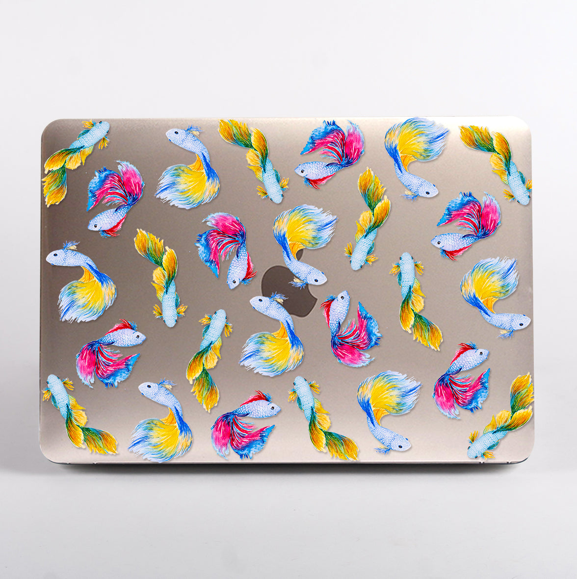 Clear MacBook Case with colorful fish pattern