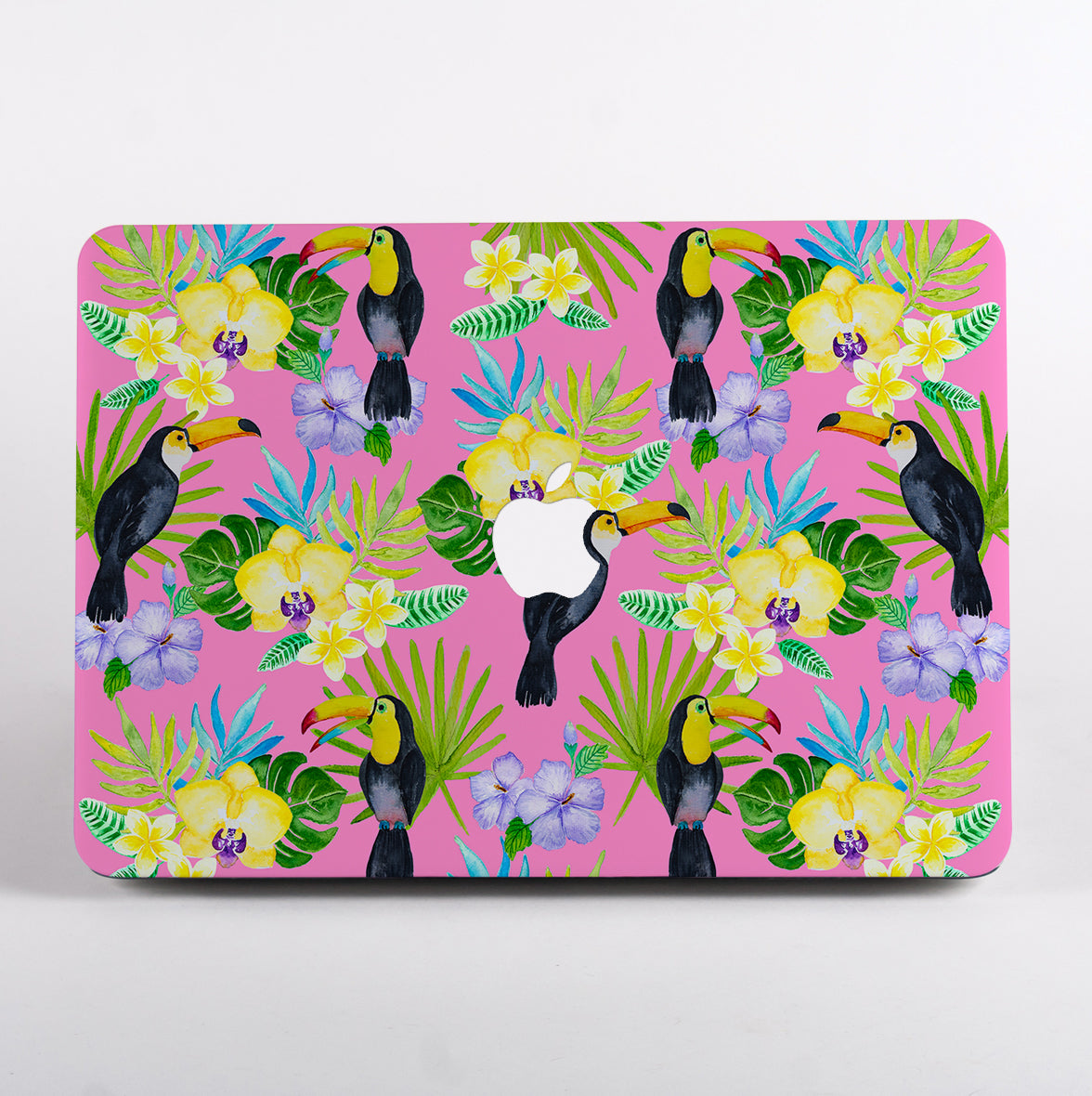 Pink Floral Toucan MacBook Case