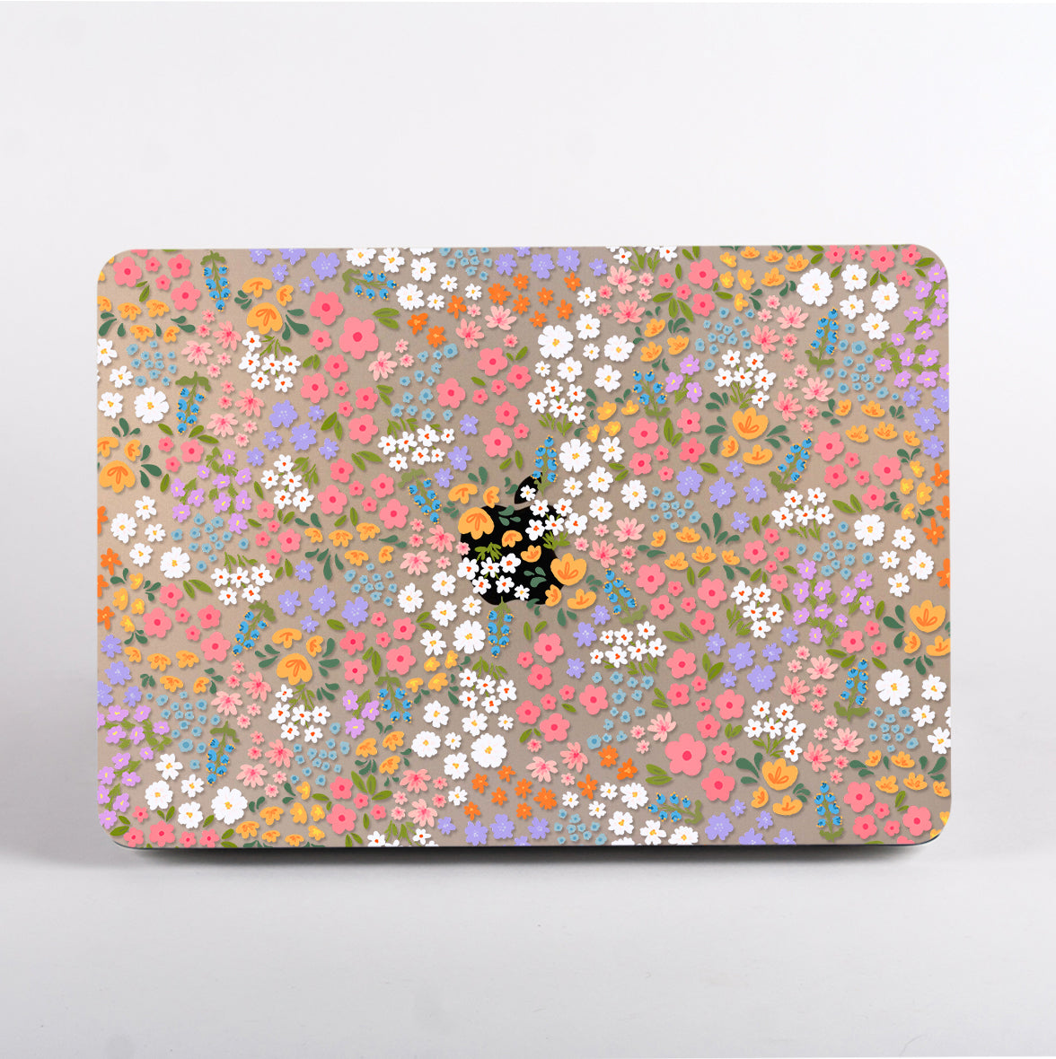 Floral patterned clear macbook case on a macbook air