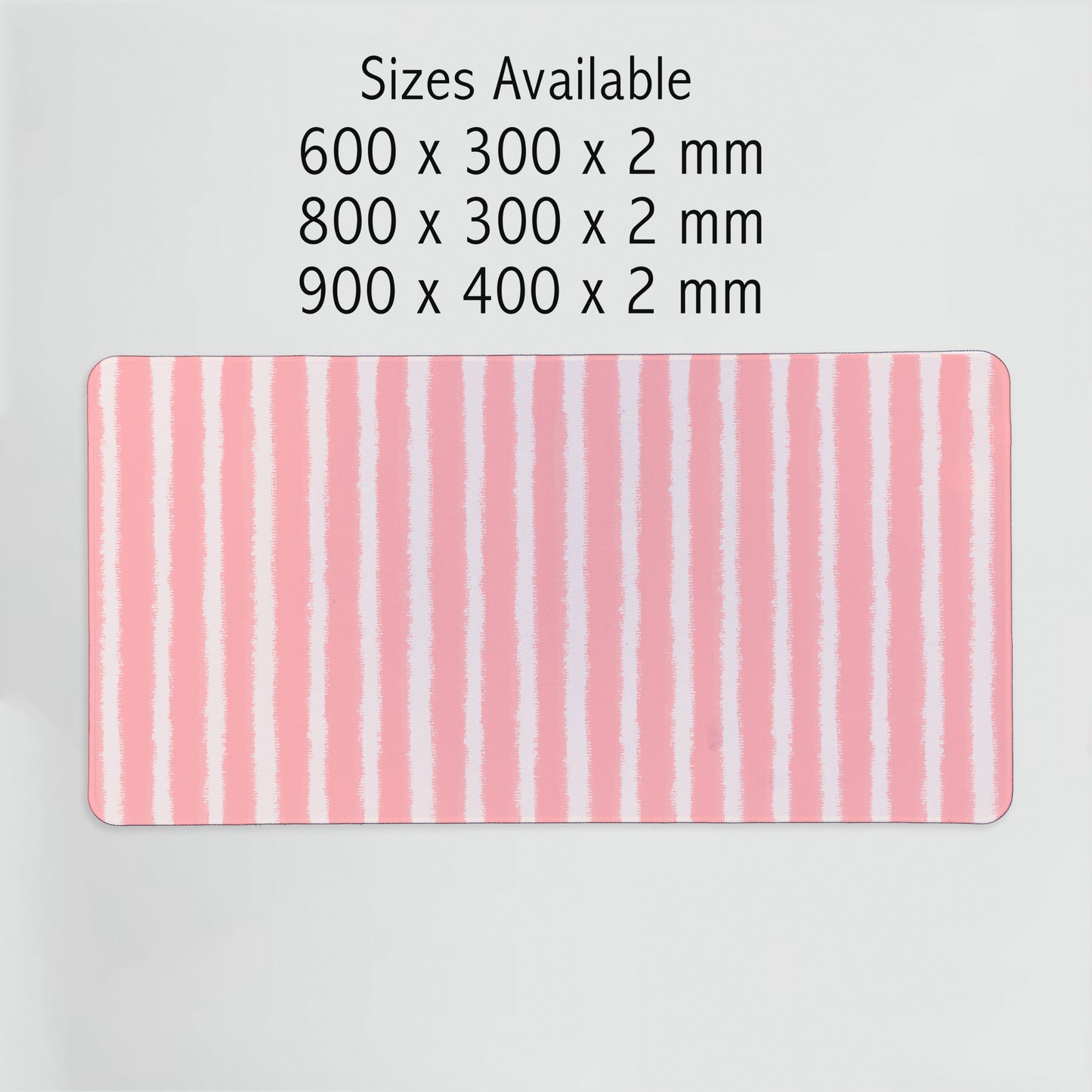 Pink Stripes Desk Mat