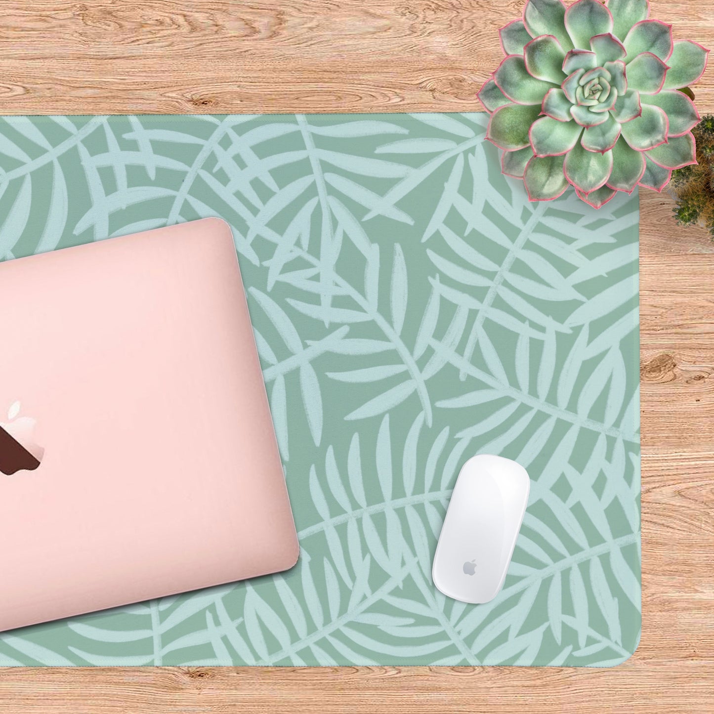 Green Leaves Desk Mat