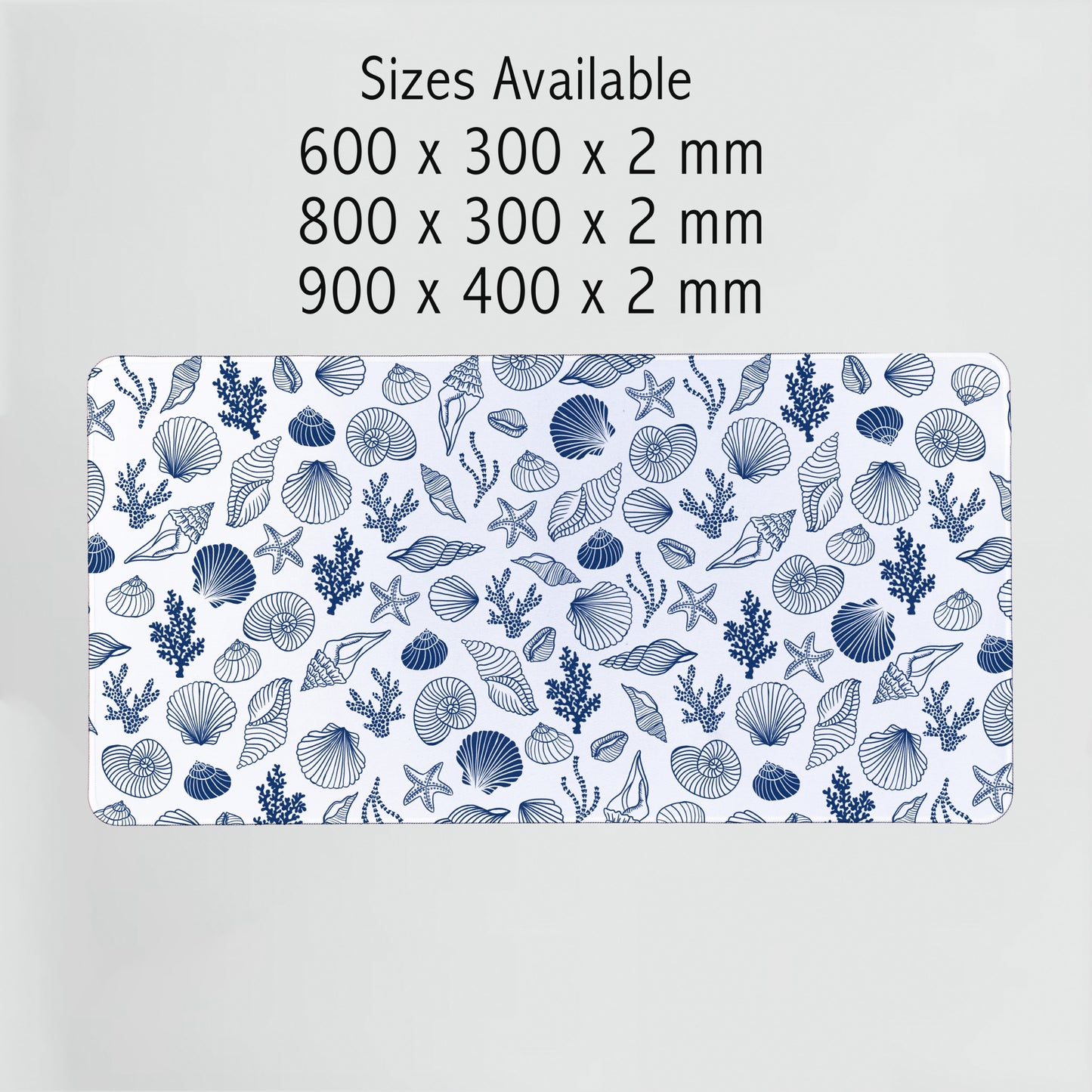 Blue and White Coastal Desk Mat