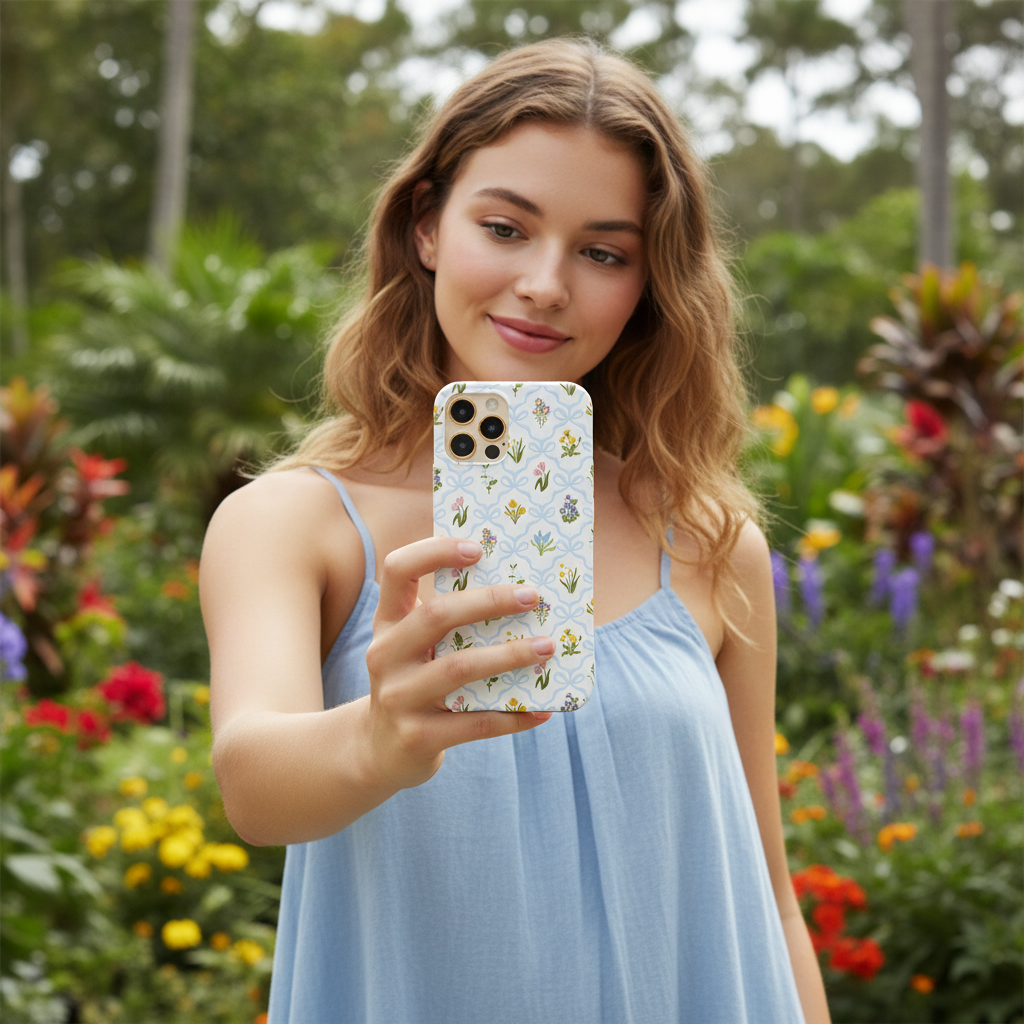 Blue Wild Flowers Phone Case