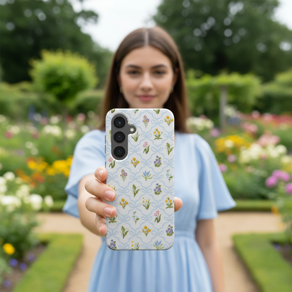 Blue Wild Flowers Tough Phone Case
