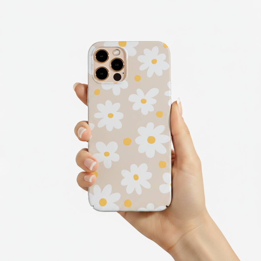 Beige Daisy Flowers Phone Case