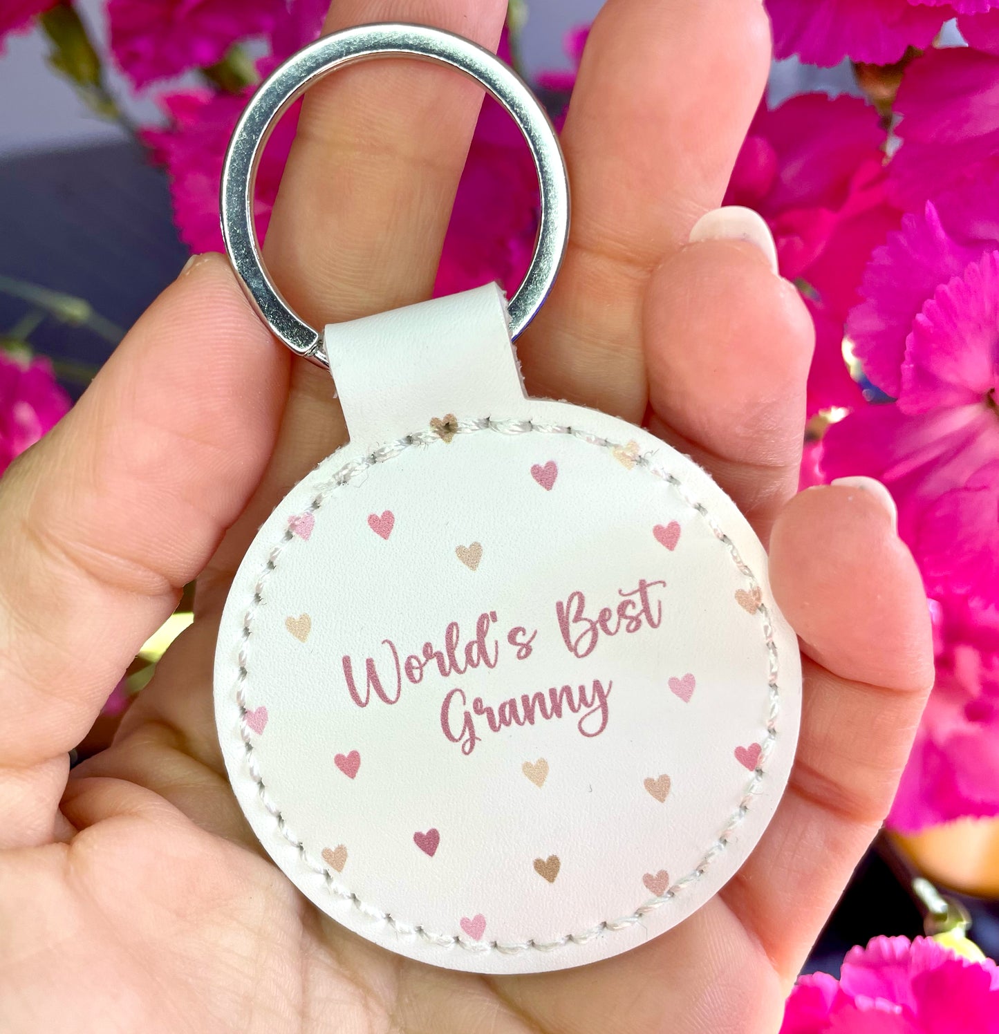 World's Best Granny Leather Keyring