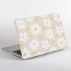 Floral MacBook case with beige background, combining function and style.