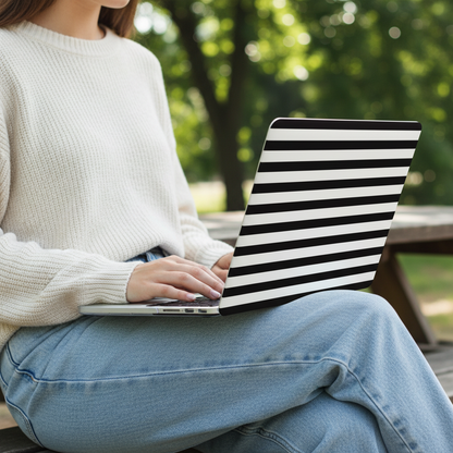 Black and White Stripes MacBook Case