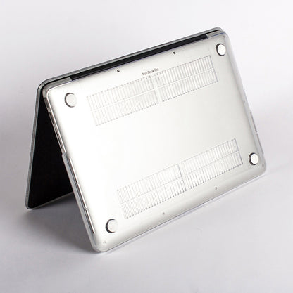 Clear laptop case on a white background