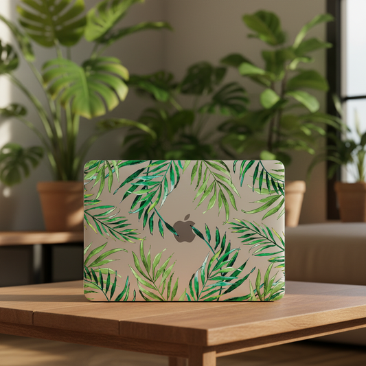 Tropical Leaves Clear MacBook Case