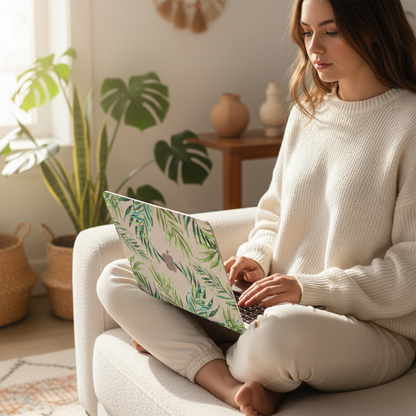 Tropical Leaves Clear MacBook Case