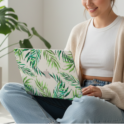 Tropical Leaves Clear MacBook Case