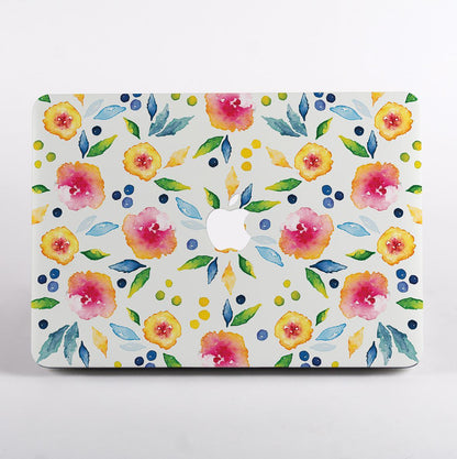 MacBook floral design case on a white background