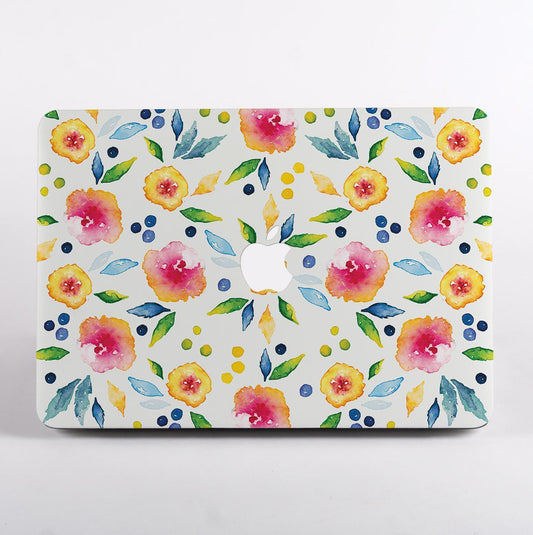 MacBook floral design case on a white background