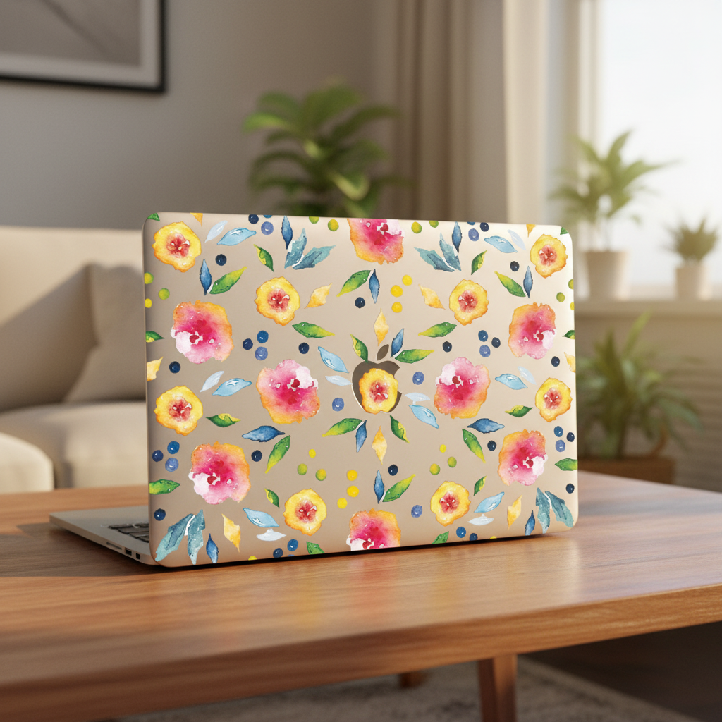 Clear Floral MacBook Case