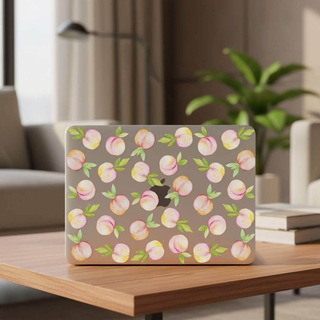 Clear Peaches MacBook Case