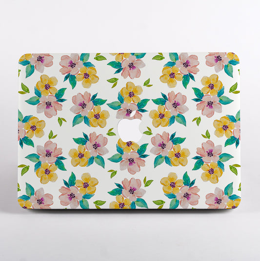 Watercolour Blossom patterned MacBook Case