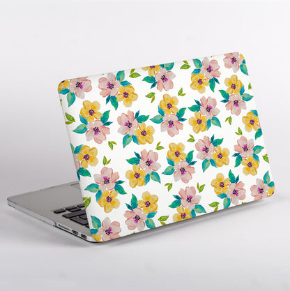 Watercolour Blossom patterned MacBook Case without apple logo