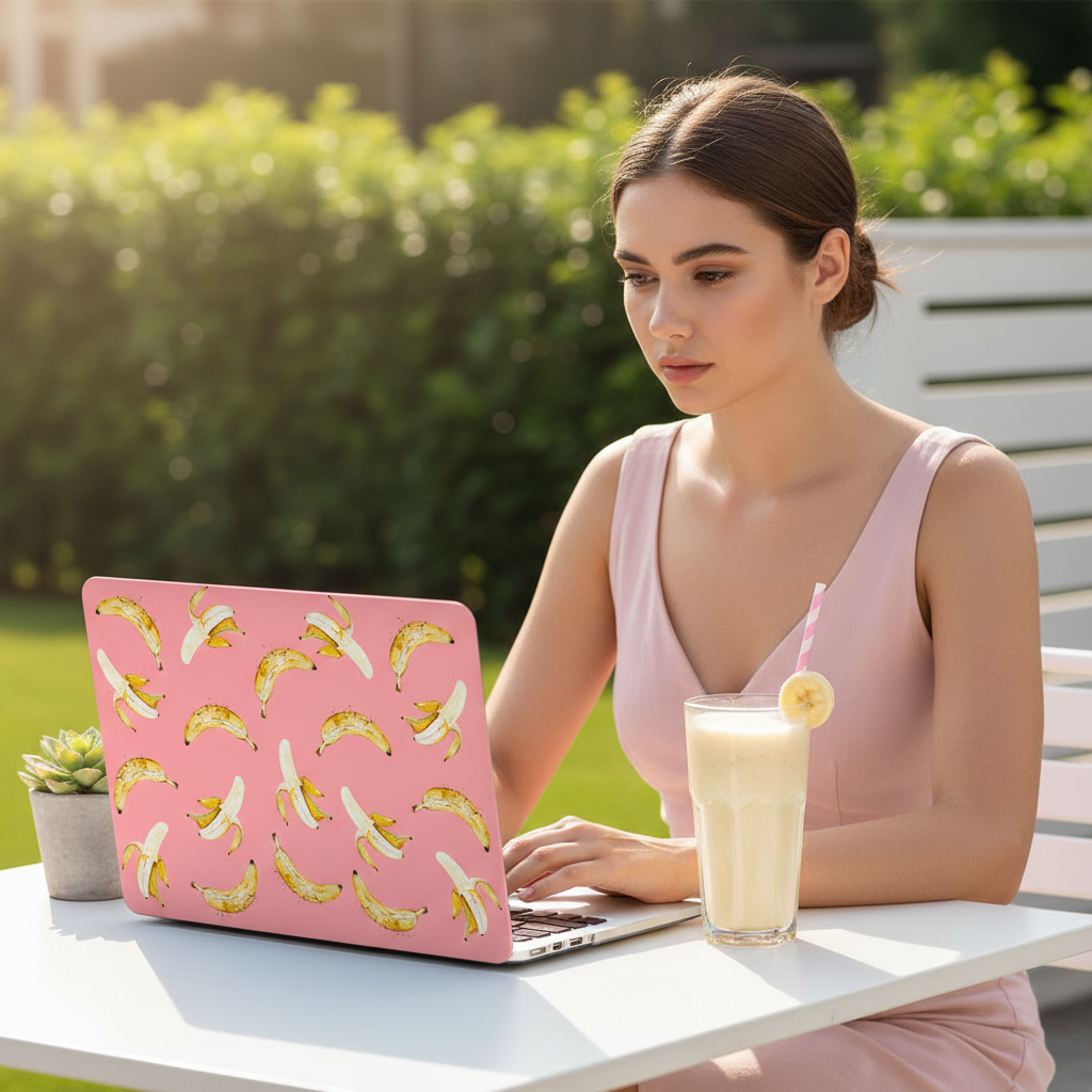 Pink Banana MacBook Case