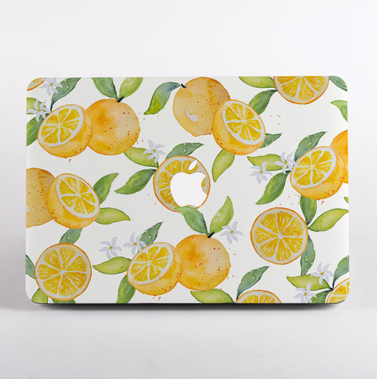 MacBook with Floral Sliced Orange pattern case
