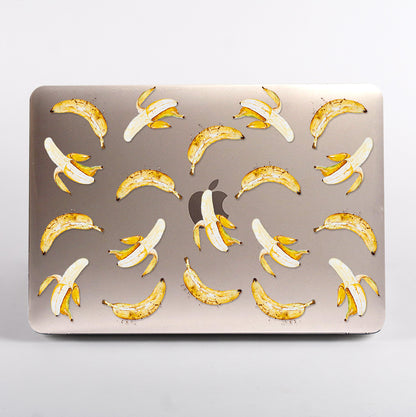 MacBook Case with clear banana pattern design.
