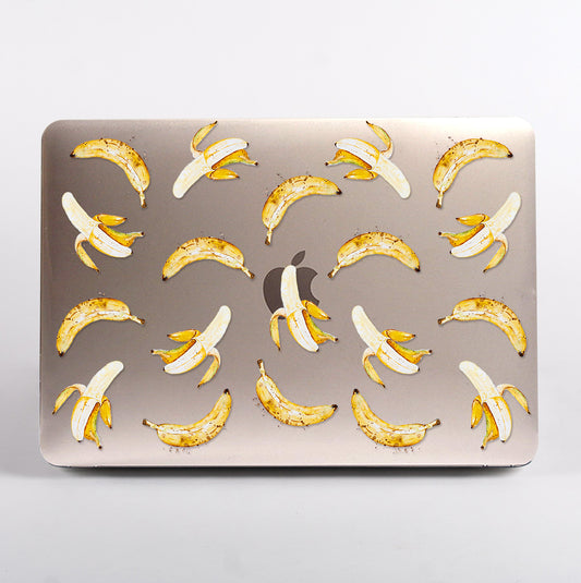 MacBook Case with clear banana pattern design.