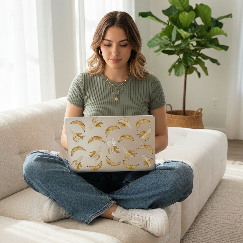 Clear Banana MacBook Case