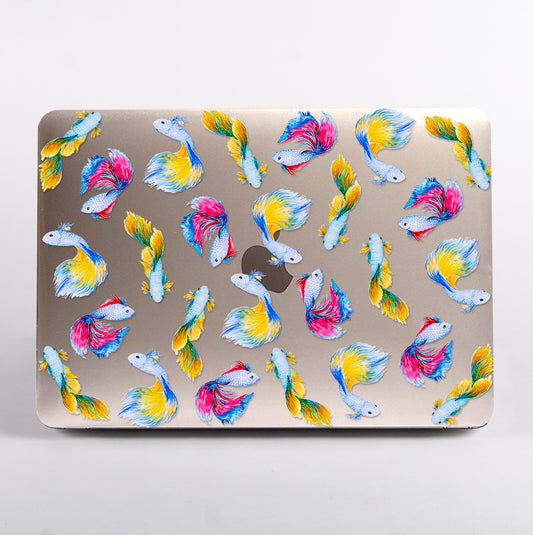 Clear MacBook Case with colorful fish pattern 