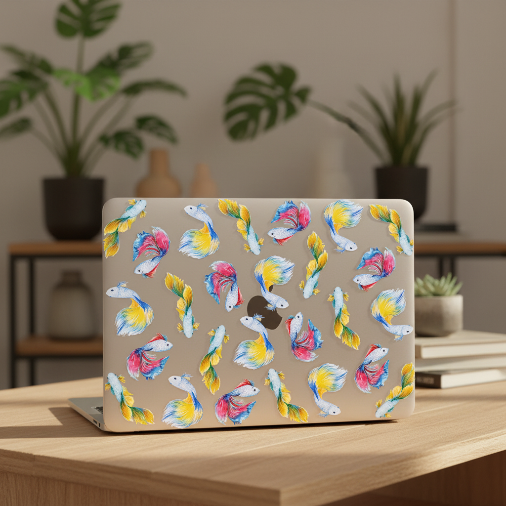 Clear Betta Fish MacBook Case
