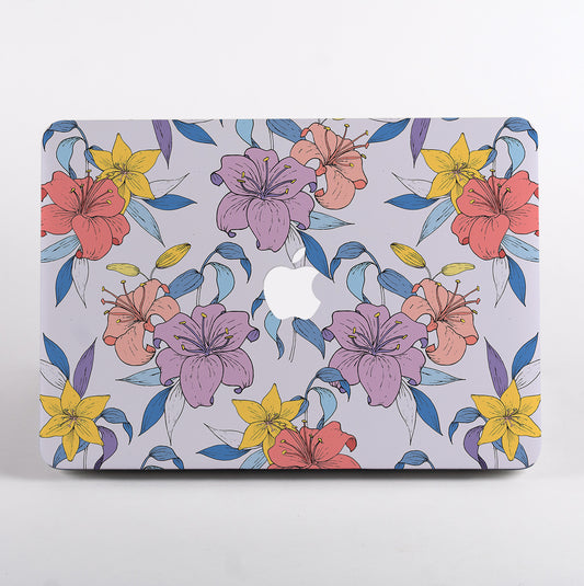 Purple Floral MacBook Case