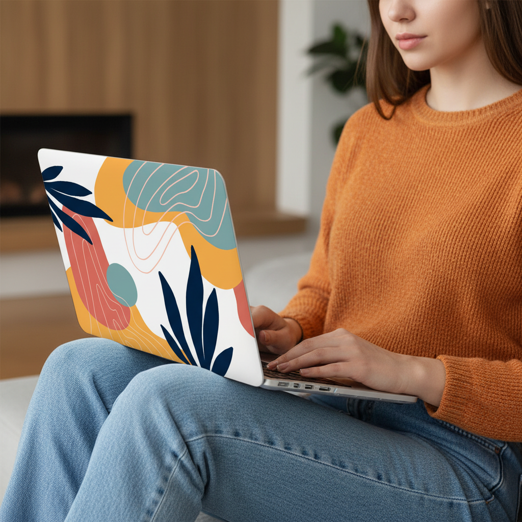 Blue and Pink Abstract Art MacBook Case