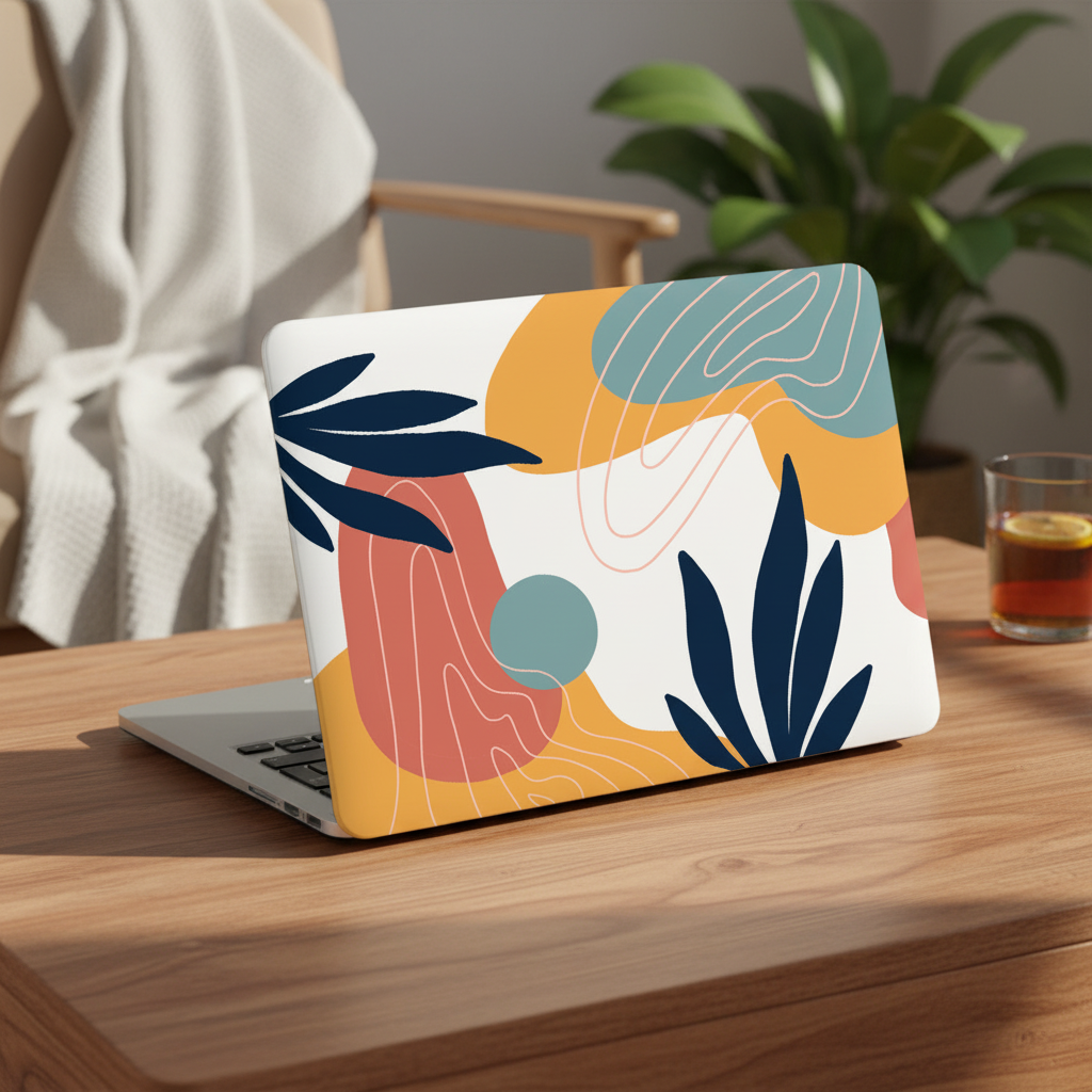 Blue and Pink Abstract Art MacBook Case