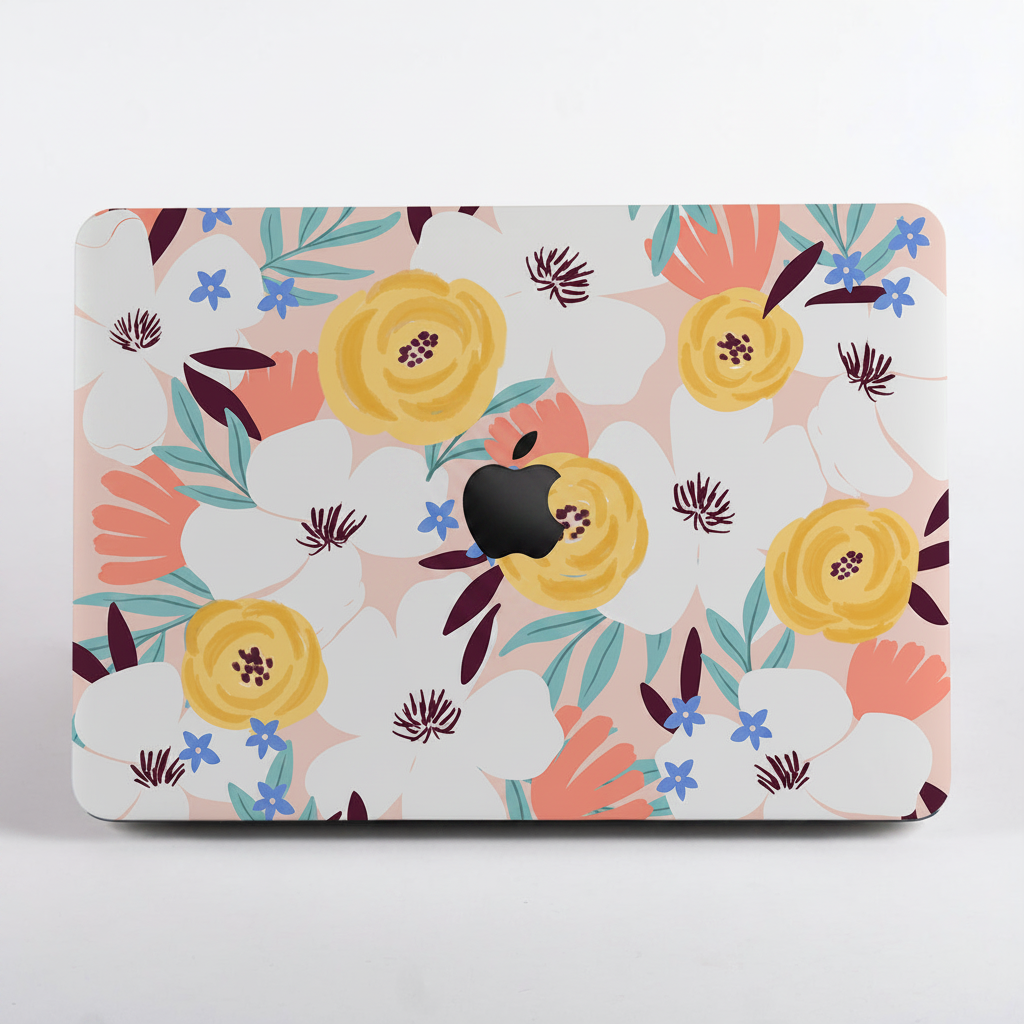 Abstract Floral MacBook Case