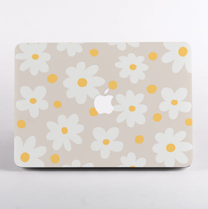 Daisy Floral laptop case with Apple logo on a MacBook Air