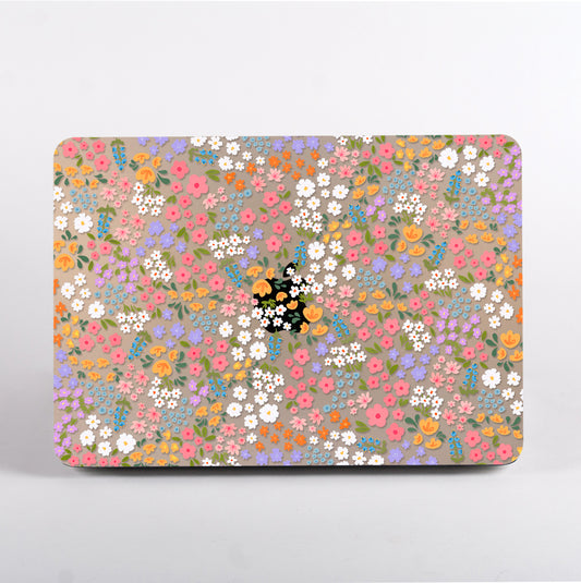 Floral patterned clear macbook case on a macbook air