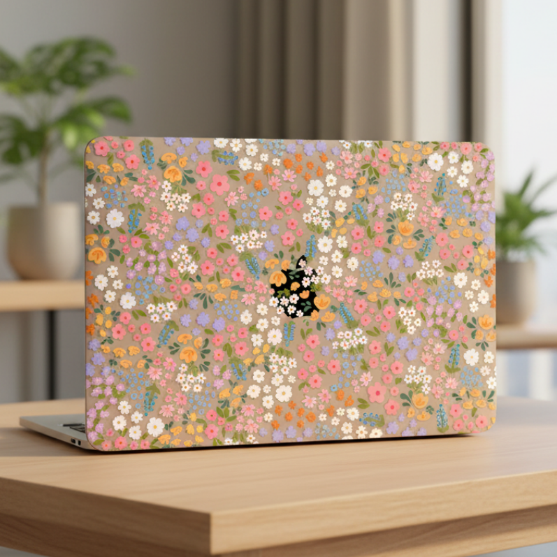 Clear Cute Summer Flowers MacBook Case