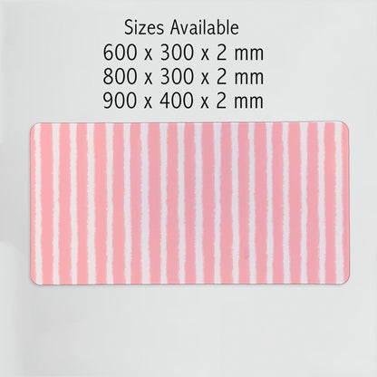 Pink Stripes Desk Mat