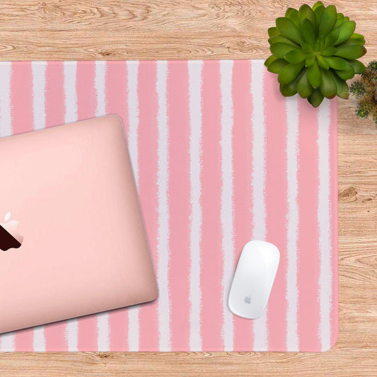 Pink Stripes Desk Mat