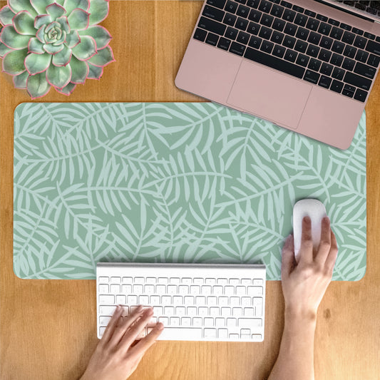 Green Leaves Desk Mat