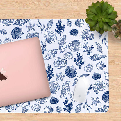 Blue and White Coastal Desk Mat