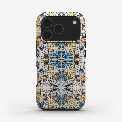 Abstract Animal Print Phone Case with bold anial pattern arranged in kaleidoscopic design.