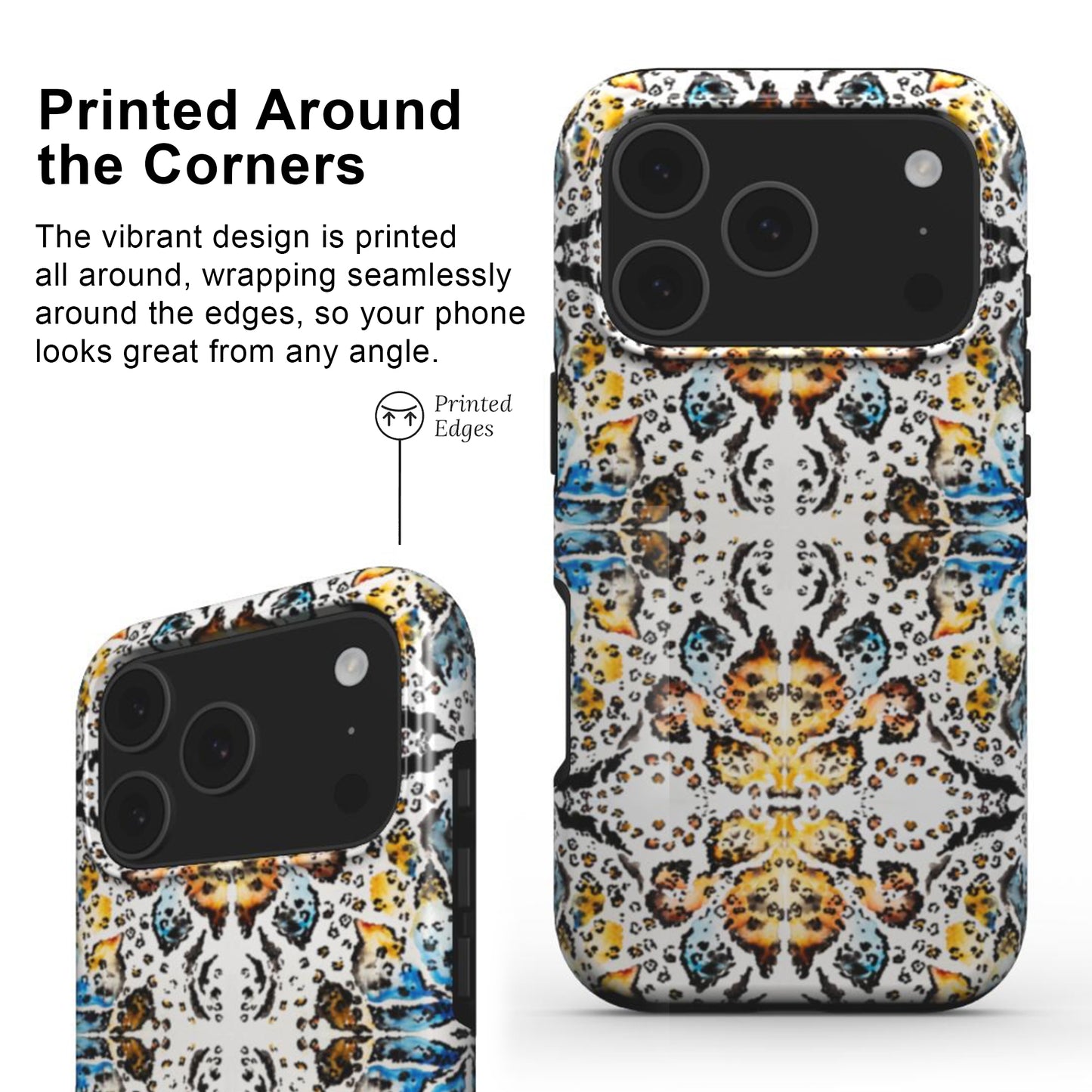 Abstract Animal Print Phone Case   showing edge-to-edge print