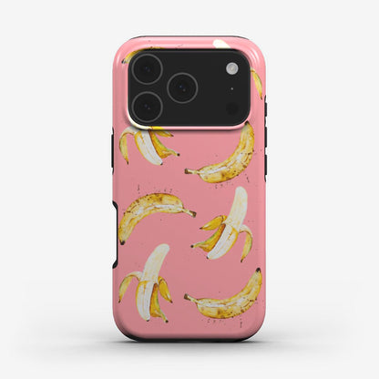 Banana Tough Phone Case with pop-art fruit design.