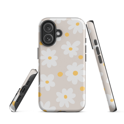 Cute Floral iPhone 16e Phone Case with full-print design and  dual-layer protection, perfect or anyone who likes their tech accessories with character