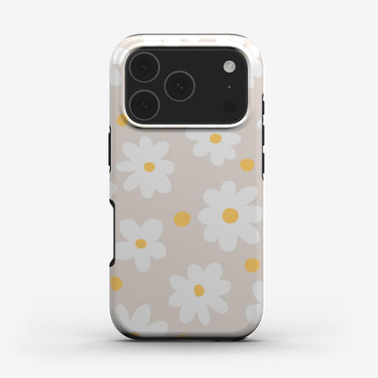 Beige Daisy Tough Phone Case  for iPhone, Samsung, Google Pixel & OnePlus 